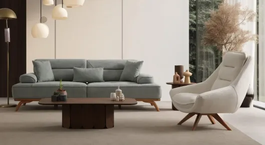 Product img 2, Milano Ahşap Ayaklı Yataklı Modern Koltuk Takımı